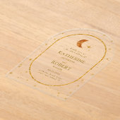 hemelmaansterren bruiloft acryl uitnodigingen (Laagn)