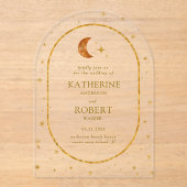 hemelmaansterren bruiloft acryl uitnodigingen (Voorkant)