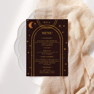 hemelmaansterren bruiloft diner menu kaart