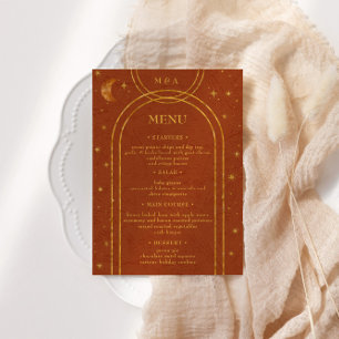 hemelmaansterren bruiloft diner menu kaart
