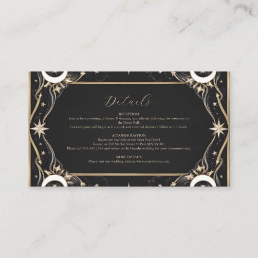  hemelmaansterren bruiloft informatiekaartje (Voorkant)