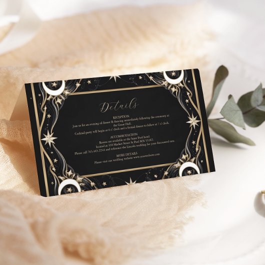  hemelmaansterren bruiloft informatiekaartje