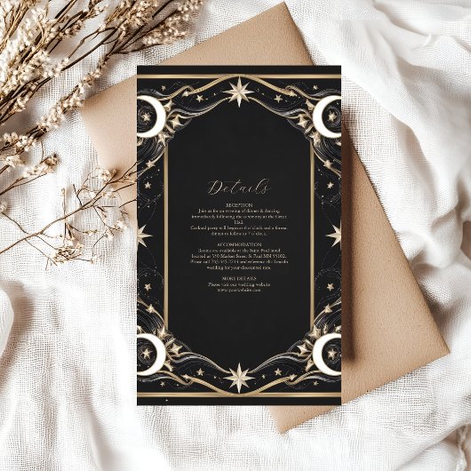  hemelmaansterren bruiloft informatiekaartje