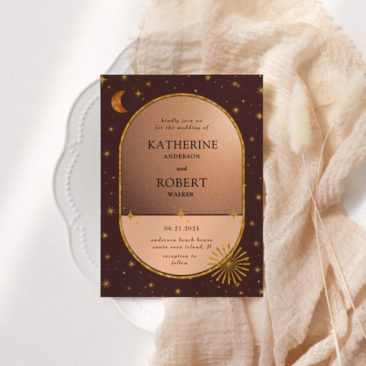  hemelmaansterren bruiloft kaart