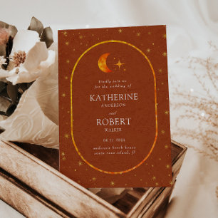 hemelmaansterren bruiloft kaart