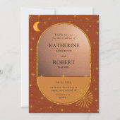 hemelmaansterren bruiloft kaart (Voorkant)