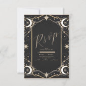  hemelmaansterren bruiloft RSVP kaartje (Voorkant)