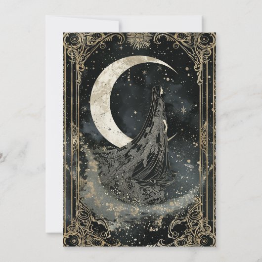  hemelmaansterren mystiek Vrijgezellenfeest Kaart (Achterkant)