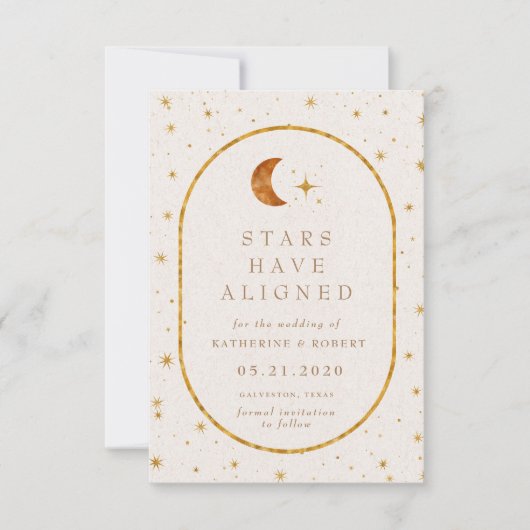 hemelmaansterren slaan de datum op kaart (Voorkant)