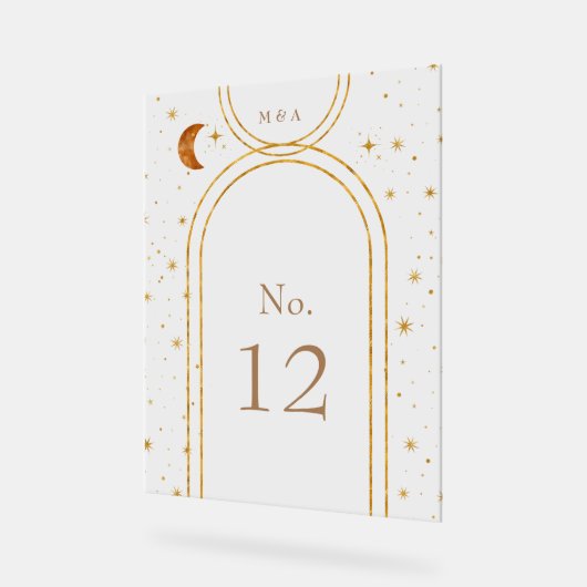  hemelmaansterren tafelnummer acryl bord (Hoek)