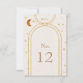  hemelmaansterren trouwtafel nummer RSVP kaartje (Voorkant)