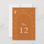  hemelmaansterren trouwtafel nummer RSVP kaartje (Voorkant)