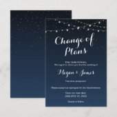 Hemelmarine Blauw Starnacht Bruiloft Kaart (Voorkant / Achterkant)