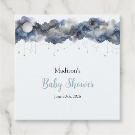 Hemelmarine Waterverf Wolk Baby Shower Papier Bedankjes Labels
