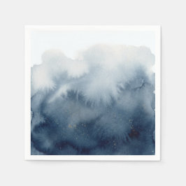 Hemelmarine Waterverf Wolken Baby Shower Papier Servet