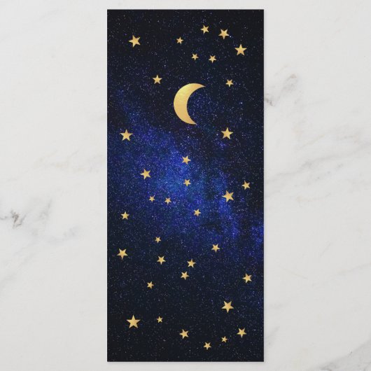 Hemelmenu voor het Huwelijksfeest - Elegante Blauw Menu (Achterkant)