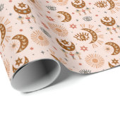 Hemeloog, maan, zonpatroon. cadeaupapier (Rol Hoek)