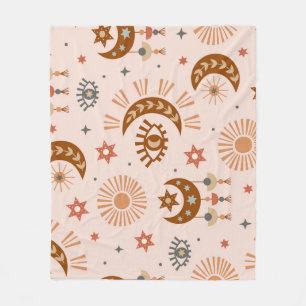 Hemeloog, maan, zonpatroon. fleece deken