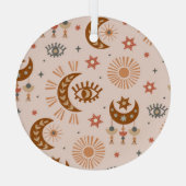 Hemeloog, maan, zonpatroon. glas ornament (Achterkant)