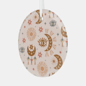 Hemeloog, maan, zonpatroon. glas ornament (Voorkant links)