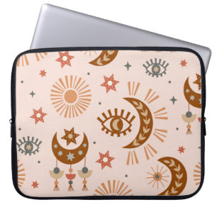 Hemeloog, maan, zonpatroon. laptop sleeve