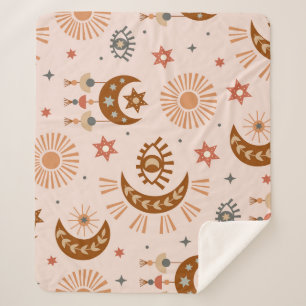Hemeloog, maan, zonpatroon. sherpa deken