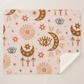 Hemeloog, maan, zonpatroon. sherpa deken (Voorkant (horizontaal))