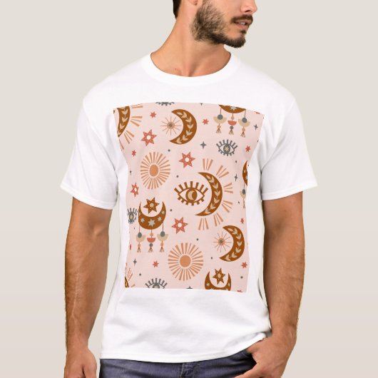 Hemeloog, maan, zonpatroon. t-shirt (Voorkant)