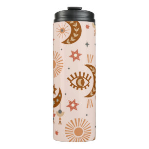Hemeloog, maan, zonpatroon. thermosbeker