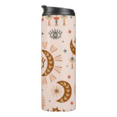 Hemeloog, maan, zonpatroon. thermosbeker (Geroteerd rechts)