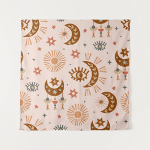 Hemeloog, maan, zonpatroon. wandkleed