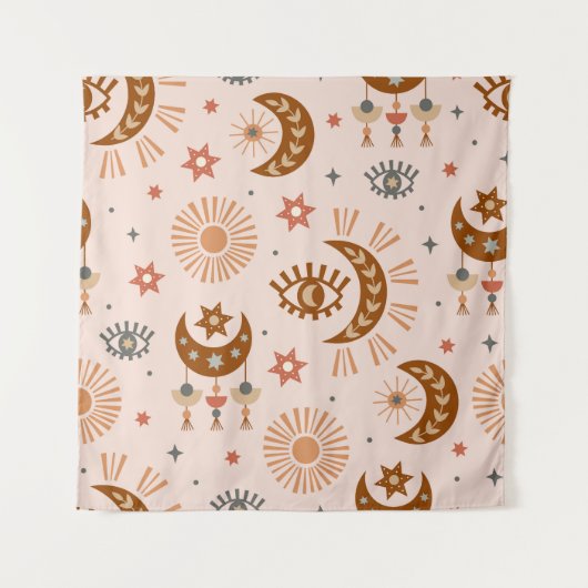 Hemeloog, maan, zonpatroon. wandkleed (Voorkant)