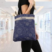 Hemelpatroon Navy Gepersonaliseerd Tote Bag