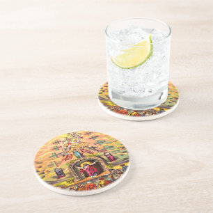 Hemelpoort Jezus omhelsd door engelen Zandsteen Onderzetter