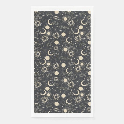 hemelruimte zon maan sterrenstelsel planeet beige servet (Voorkant)