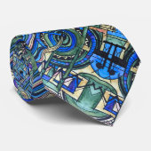 Hemels-abstract geometrisch patroon stropdas (Opgerold)
