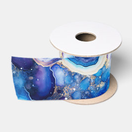 Hemels Agaat | Abstract Geode Steenpatroon Satijnen Lint