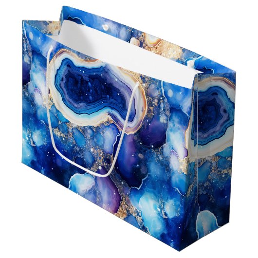 Hemels agaat | Abstracte geode steenpatroon Groot Cadeauzakje (Voorkant Gekanteld)