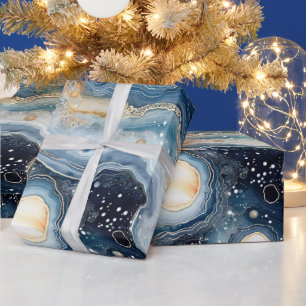 Hemels Agaat   Abstracte Planeet Steen Cadeaupapier