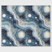 Hemels Agaat | Abstracte Planeet Steen Cadeaupapier (Vlak)