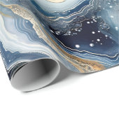 Hemels Agaat | Abstracte Planeet Steen Cadeaupapier (Rol Hoek)