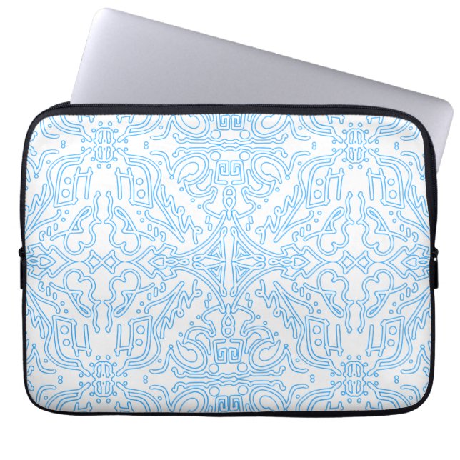 Hemels Azuurblauw Getij Laptop Sleeve (Voorkant)