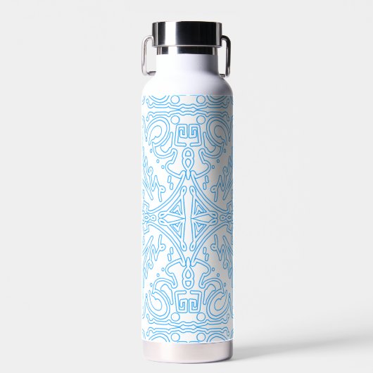 Hemels Azuurblauw Getijde Waterfles (Voorkant)