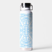 Hemels Azuurblauw Getijde Waterfles (Achterkant)