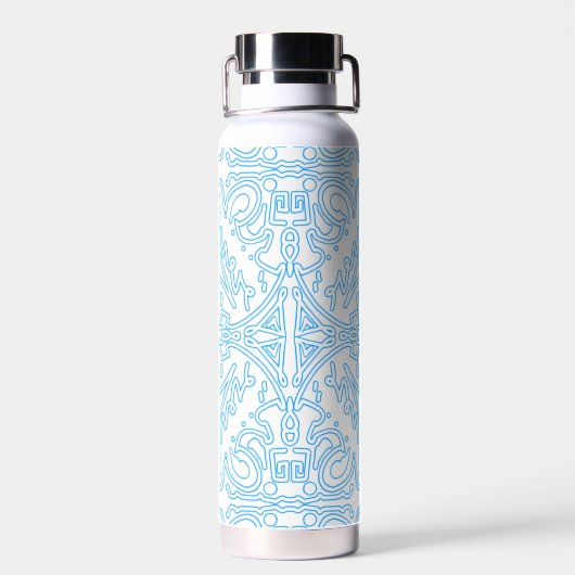 Hemels Azuurblauw Getijde Waterfles (Achterkant)