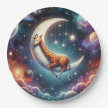 Hemels Baby Giraffe Slapend op Maan & Sterren