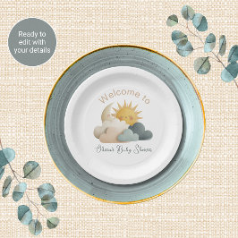 Hemels Baby Shower Thema Papieren Borden Bordje