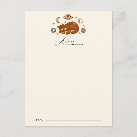 Hemels Beer Thema Baby shower Advies Kaart (Voorkant)