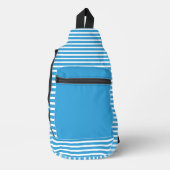 Hemels blauw met witte strepen sling bag (Voorkant)