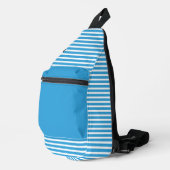 Hemels blauw met witte strepen sling bag (Rechterhoek)